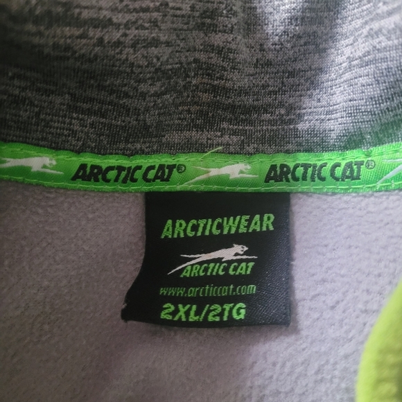 Arcticwear Arctic Cat Grey with Green Trim Light Jacket XXL - Picture 8 of 8